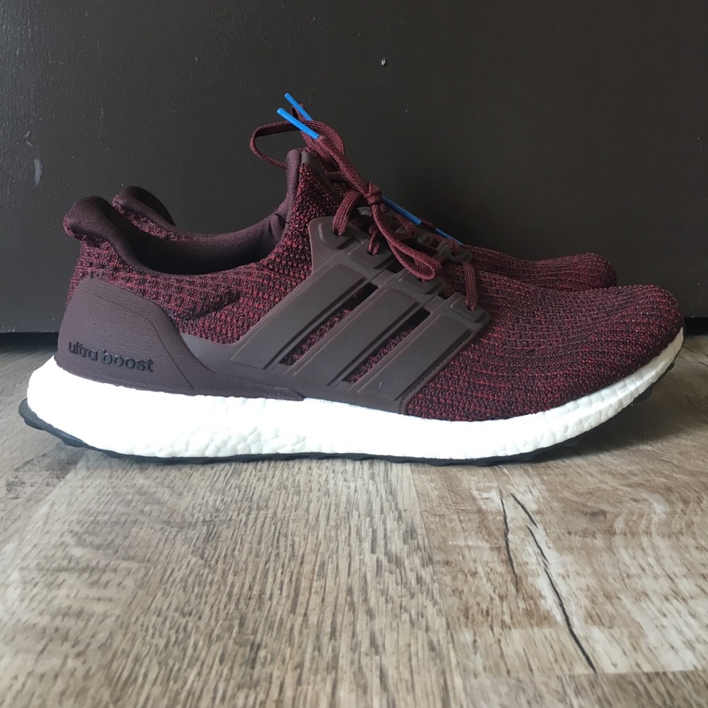 adidas Ultraboost 4.0 maroon white mens sz 12 VNDS